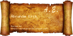 Ábrahám Erik névjegykártya